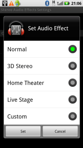 Motorola Milestone XT720 Audio effects