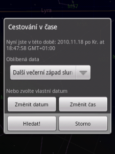 Je možné si vybrat Oblíbené datum, nebo zvolit vlastní