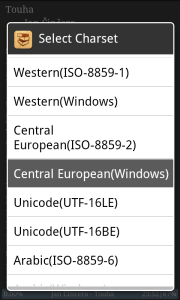 iReader - výběr kódování iReader - výběr kódování