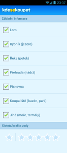 Filtrování míst