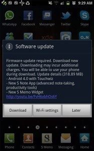 Samsung uvolňuje Ice Cream Sandwich pro Galaxy Note