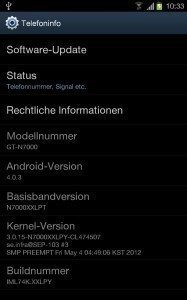 Samsung Galaxy Note s Androidem 4.0.3 a firmwarem XXLPY