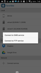 Připojení síťového disku SMB/FTP