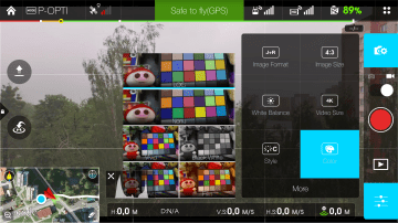 DJI Pilot - barevna paleta