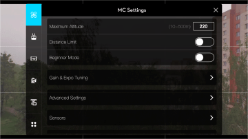 DJI Pilot - hlavni nastaveni
