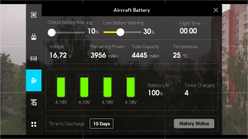 DJI Pilot - stav baterie