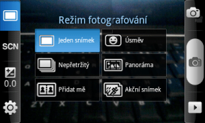 Režimy fotografování