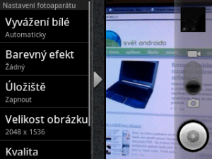 Nastavení fotoaparátu