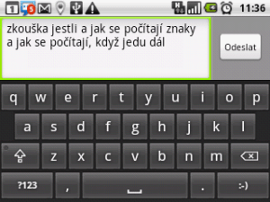 Klávesnice Android na šířku