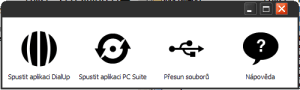 Nabídka po připojení telefonu k PC