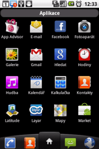 Aplikace v telefonu LG Optimus One