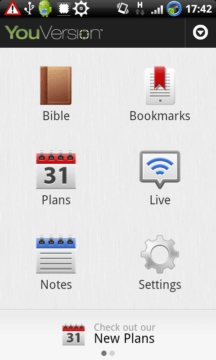 Bible - úvodní obrazovka Bible - úvodní obrazovka