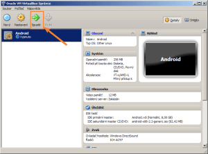 Spuštění virtuálního stroje