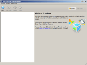 Úvodní okno VirtualBoxu