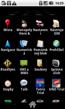Přehled aplikací, nainstalovaných v telefonu