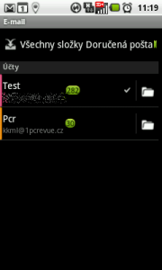 Můžete procházet jednotlivé schránky, nebo veškerou doručenou poštu