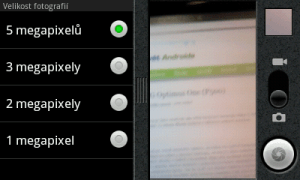 Nastavení rozlišení fotoaparátu