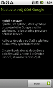 Průvodce nastavením účtu Google