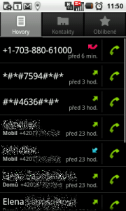 Přehled realizovaných i neuskutečněných hovorů