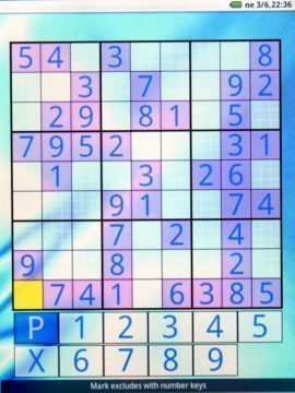 Předinstalovaná aplikace Sudoku