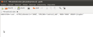 Úprava souboru 99-android.rules