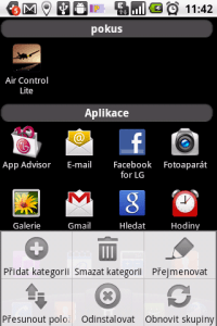 Můžete si vytvářet vlastní kategorie aplikací