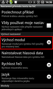 Nastavení hlasového modulu