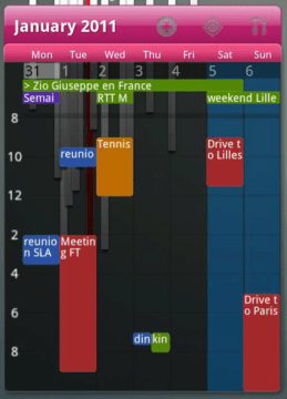 Pure Grid calendar widget