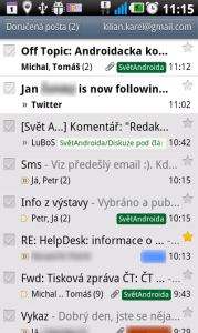 GMail zvládá práci s barevnými štítky a prioritní poštou
