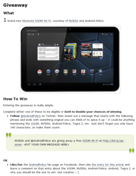 Xoom Giveaway Xoom Giveaway