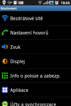 V nastavení najdeme barevné ikonky