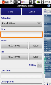 Přidání nové události nabízí celou řadu možností