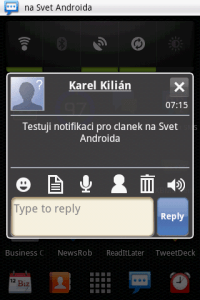 Na SMS můžete být upozorněni vyskakovacím oknem