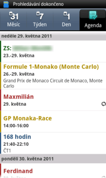 Patrně nejpřehlednější režim Agenda