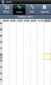 Kalendář v týdenním pohledu