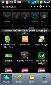 Netradiční způsob přidávání widgetů na plochu