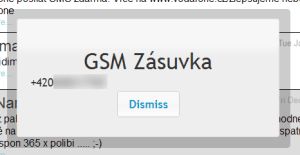 Pokud vám někdo volá, zobrazí se na webu Lookmobile dialog s upozorněním