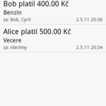 seznam plateb