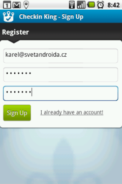 K registraci budete potřebovat e-mail a heslo