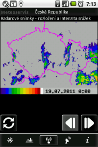 Z meteorologického radaru vyčtete, kdy a jak pršelo/prší