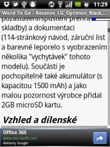 Prohlížet můžete dokumenty MS Word