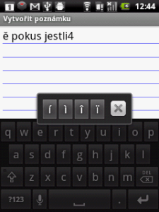 Klávesnice Android na výšku
