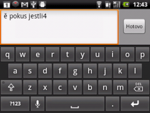 Klávesnice Android na šířku
