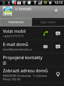 Při uložení na Google můžete ke kontaktu přidat řadu položek