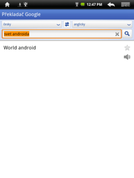 Překladač Google funguje jen při připojení k Internetu