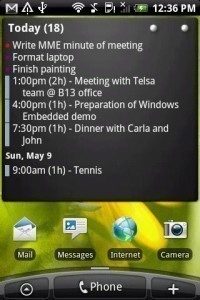 Pure Calendar widget (agenda)