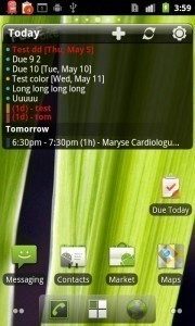 Pure Calendar widget (agenda)