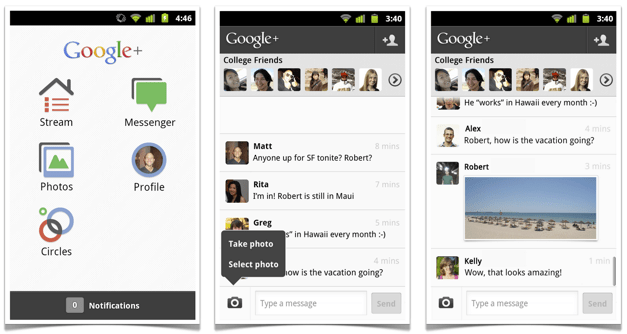 google plus screenshot google plus screenshot