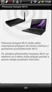 Hotspot Wi-Fi vás pouze přepne na příslušné místo v nastavení