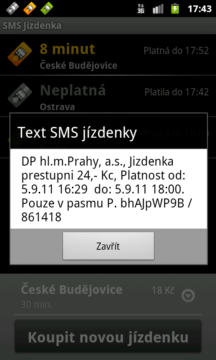 SMS Jízdenka